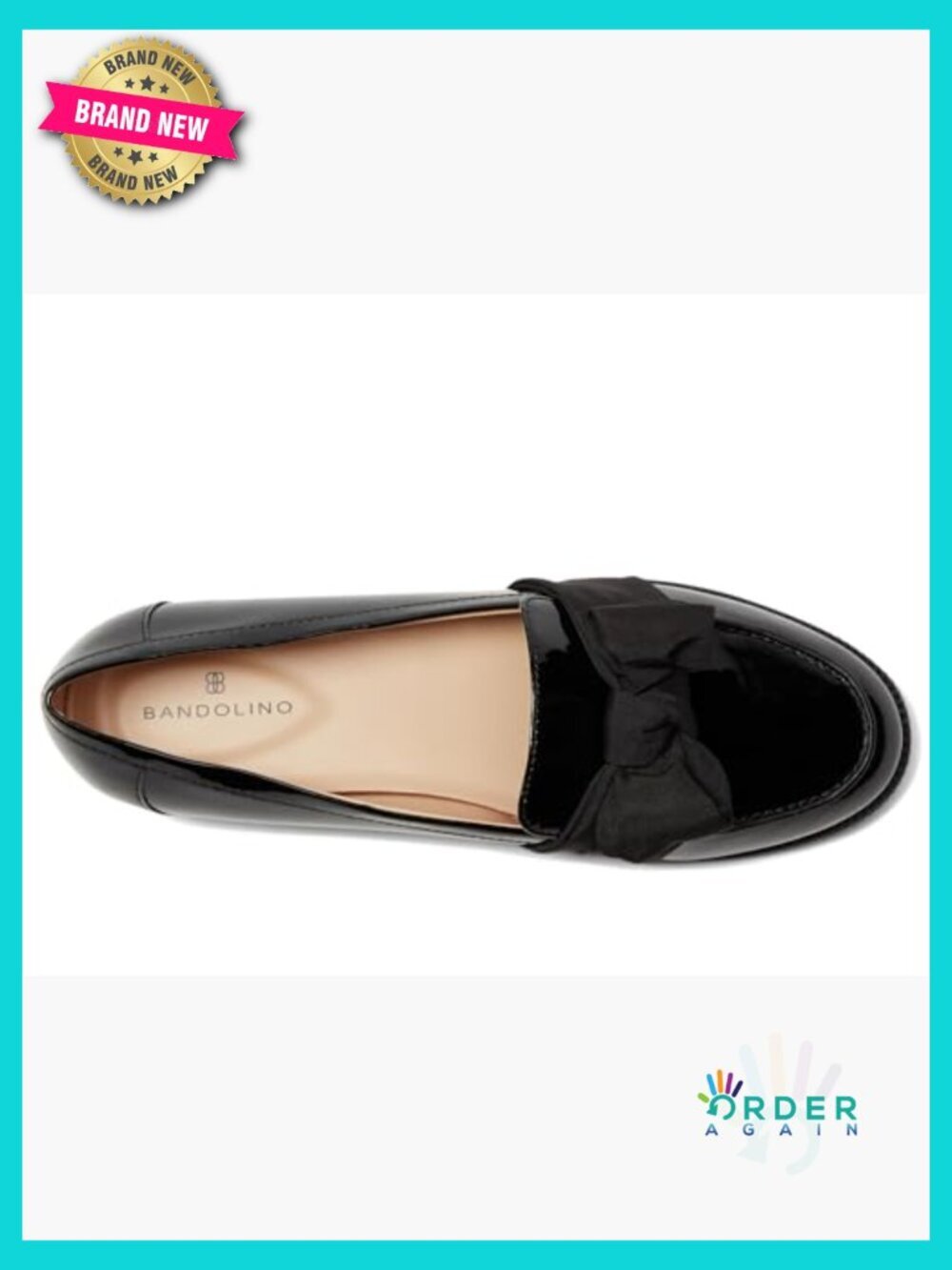 Women's Loafers Bow Accent Patent Shine Low Block Heel Slip-On Shoes Classic - Picture 3 of 7